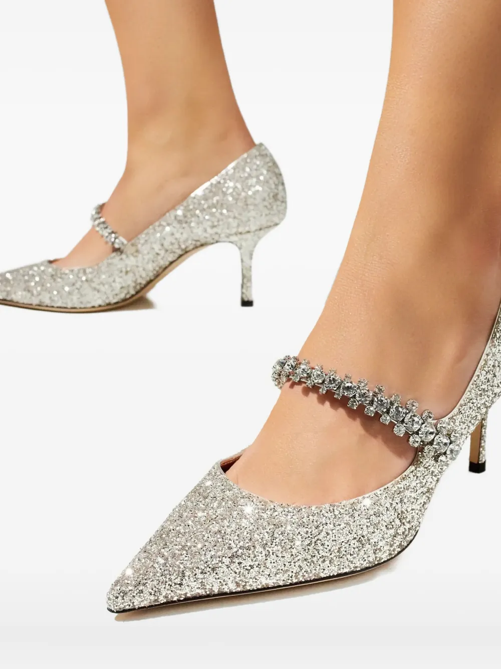 Jimmy Choo 65mm Leather Heeled Pumps In Silver