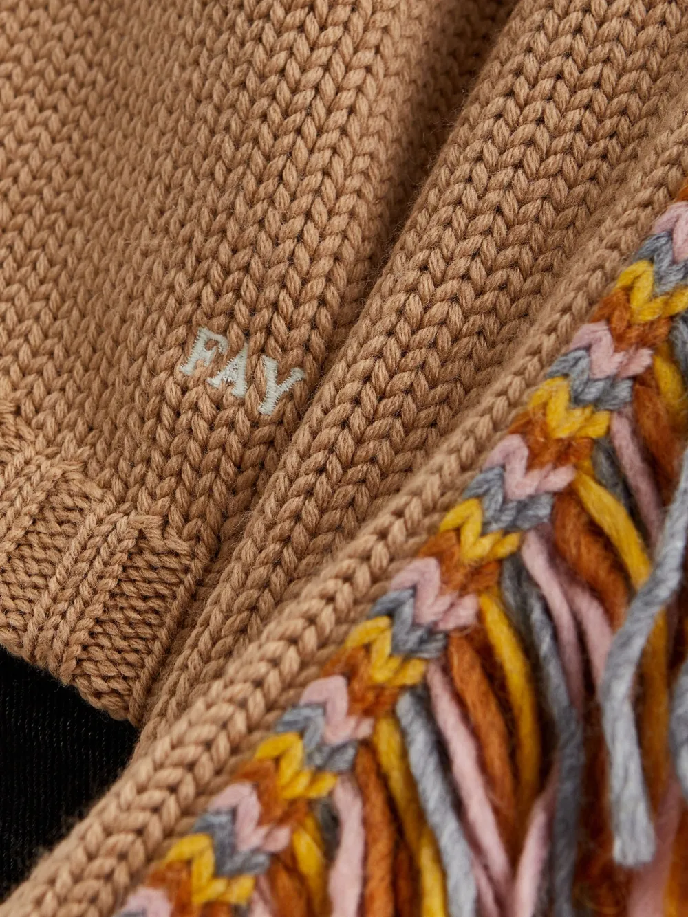 Fay Fringed Wool Sweater In Neutral