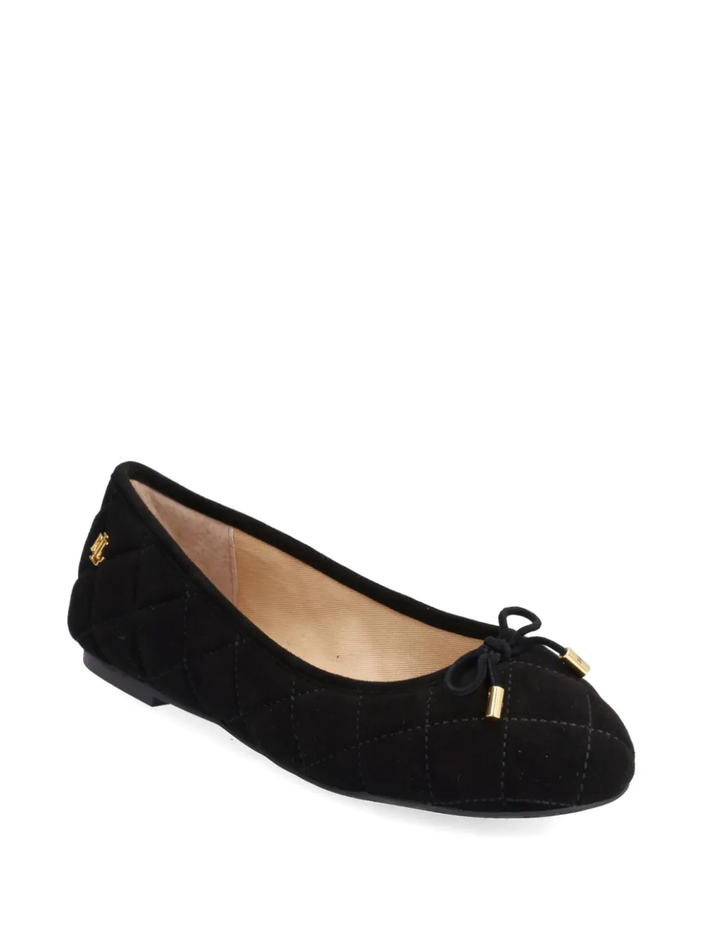 Lauren Ralph Lauren Suède ballerina's met strikdetail - Zwart