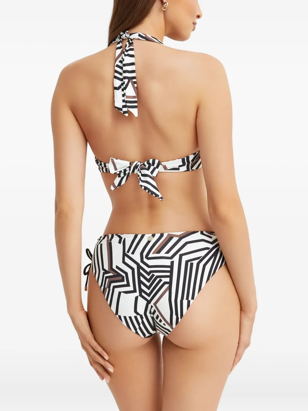 Max Mara Alberta asymmetrische gestreepte bikinitop Wit