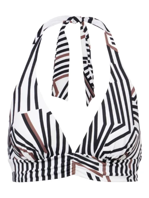 Max Mara Alberta asymmetric striped bikini top 