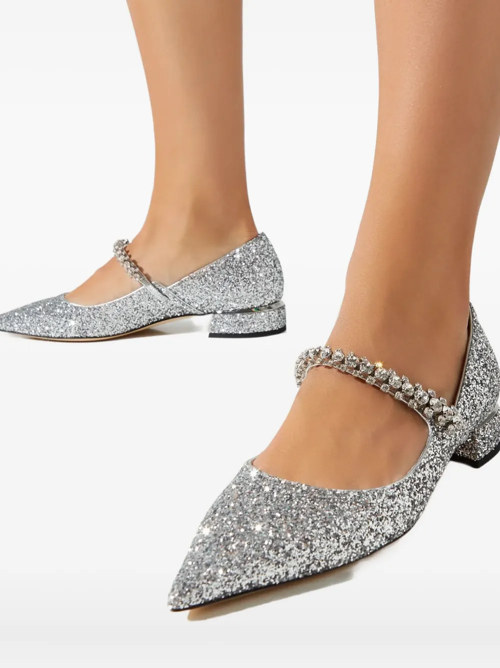 Jimmy Choo 25mm Bing Crystal-embellished Pointed Pumps In Metallic