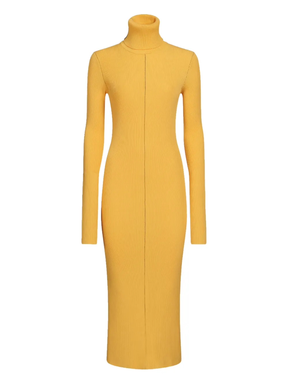 Marni Ribbed-knit Midi Dress In Yellow