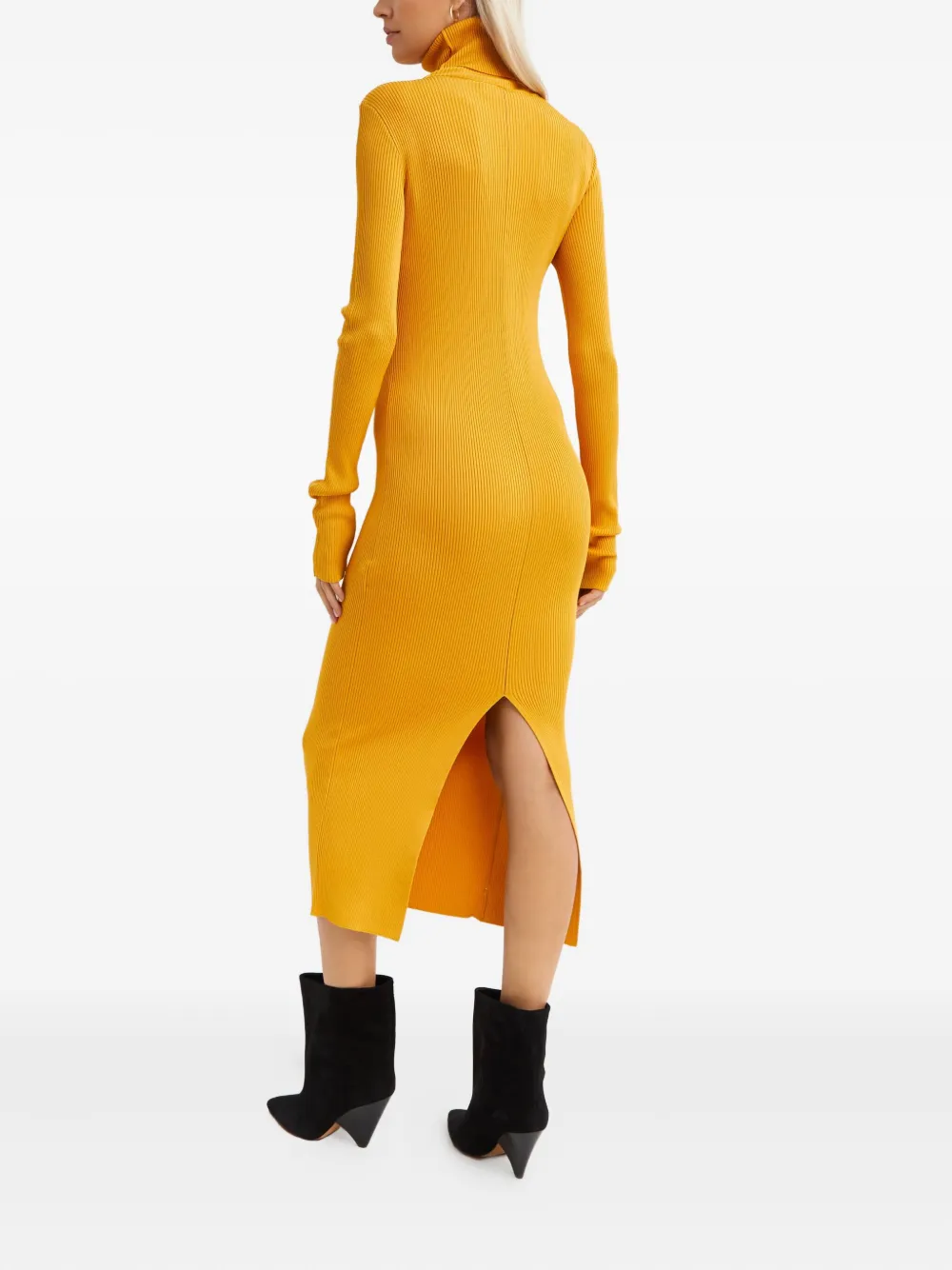 Marni Ribbed-knit Midi Dress In Yellow