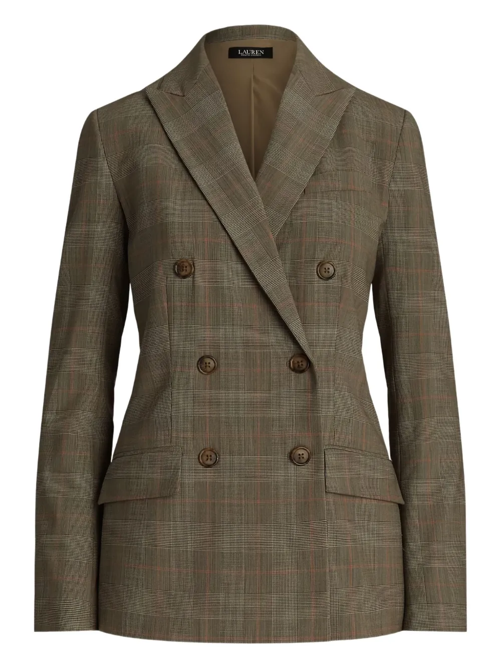 Lauren Ralph Lauren double-breasted checked jacket - Verde