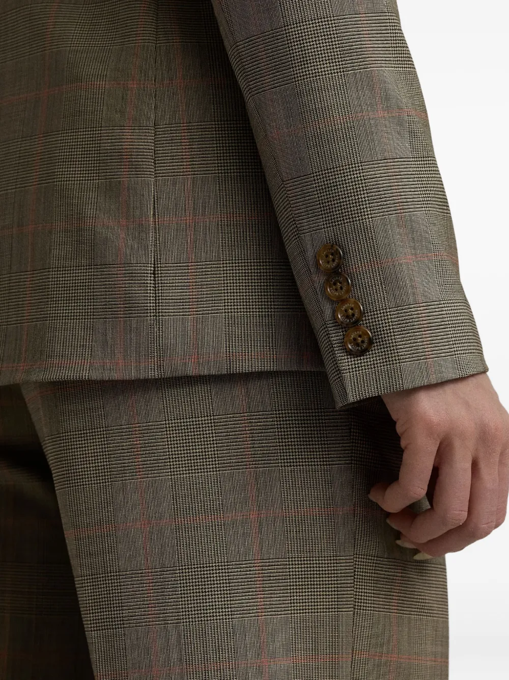 Lauren Ralph Lauren Geruit jack met dubbele rij knopen Groen