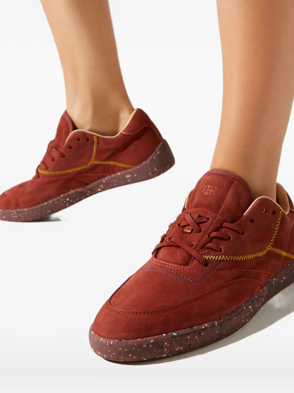 Gabriela Hearst Ohio Contrast-stitching Sneakers In Brown