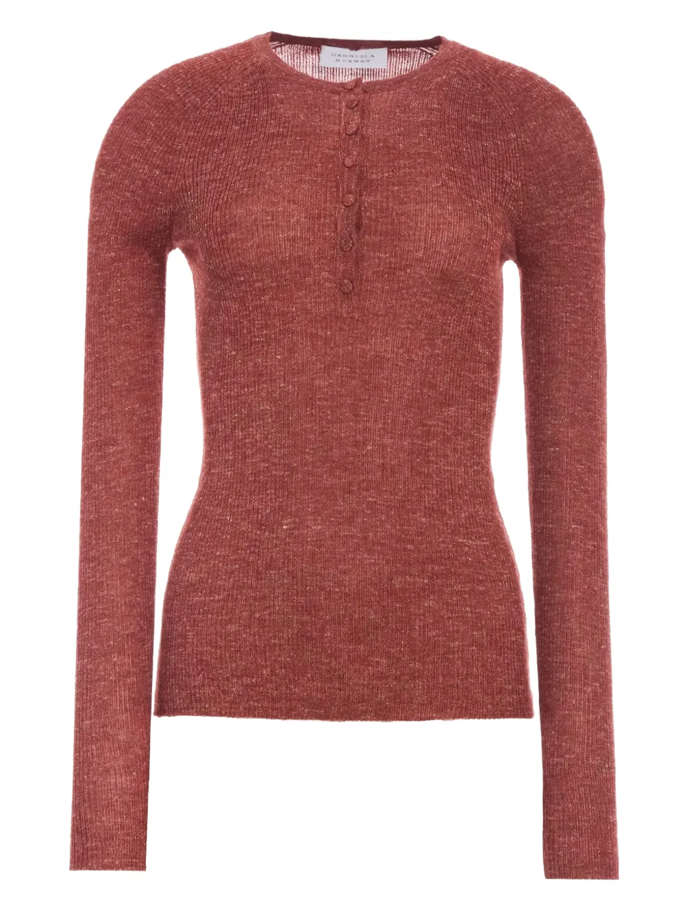 Gabriela Hearst Anges Button-collar T-shirt In Red
