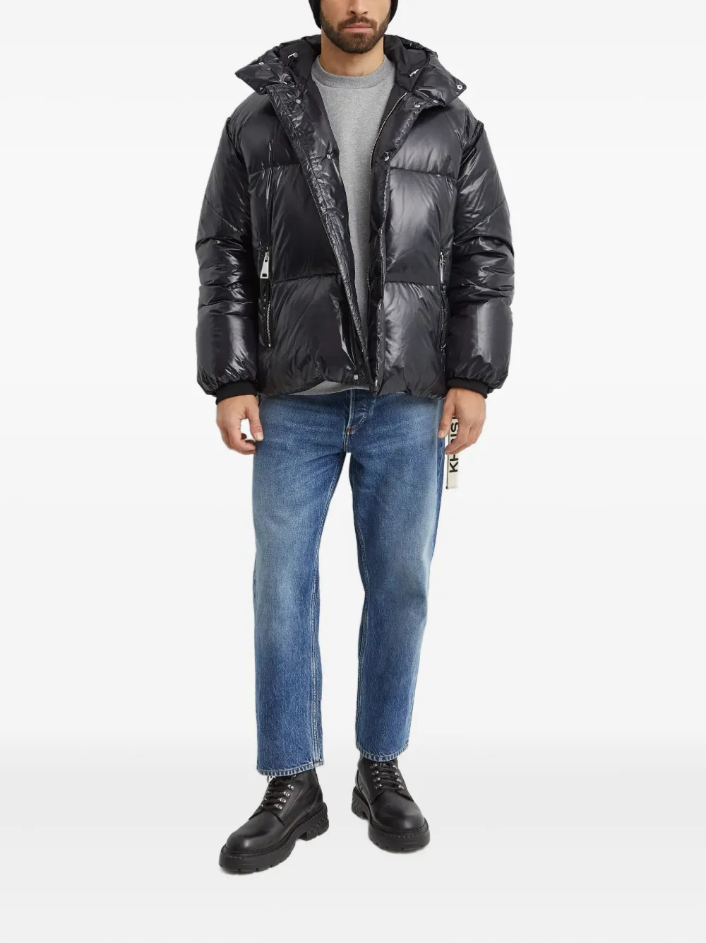 Khrisjoy hooded padded coat - Zwart