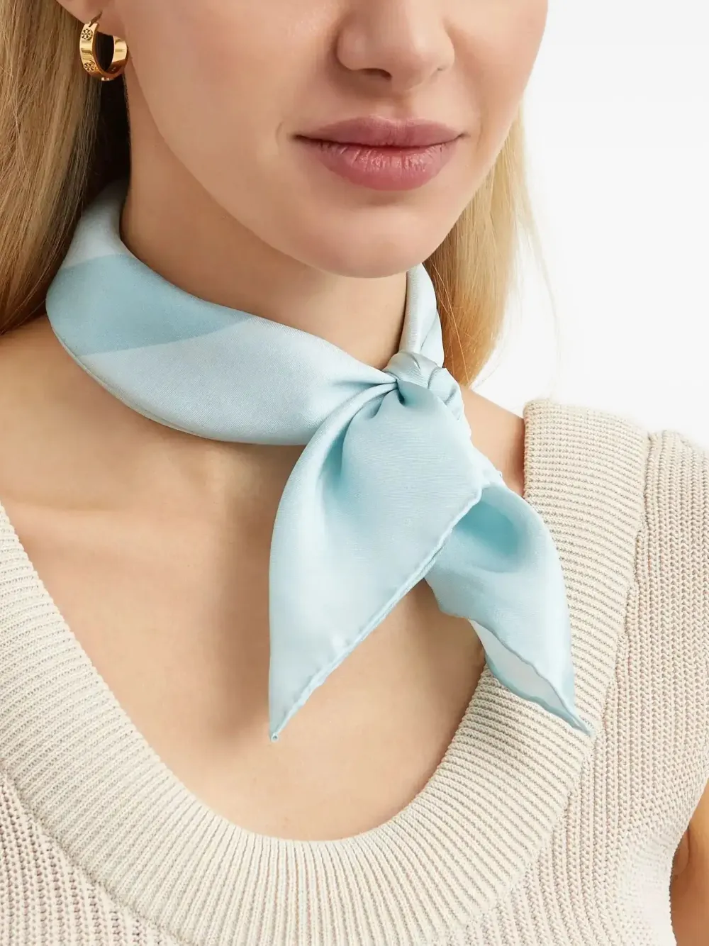 Lauren Ralph Lauren Zijden sjaal met logo Blauw