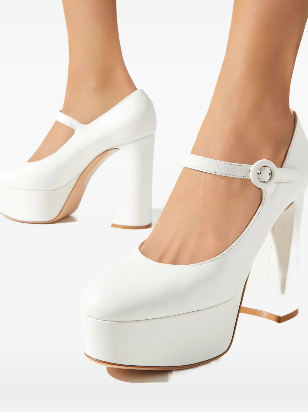 Gianvito Rossi Leren pumps met plateauzool Wit