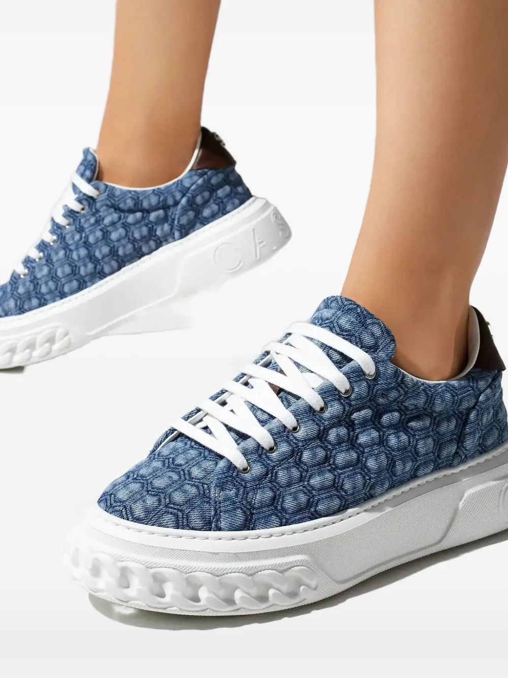 Casadei Off-road Lace-up Sneakers In Blue