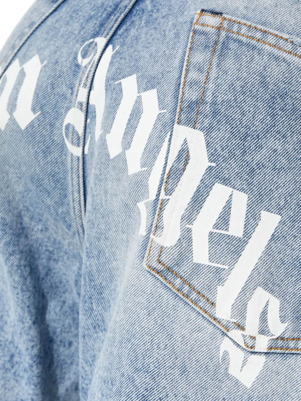Palm Angels Jeans met vijf zakken en logoprint Blauw