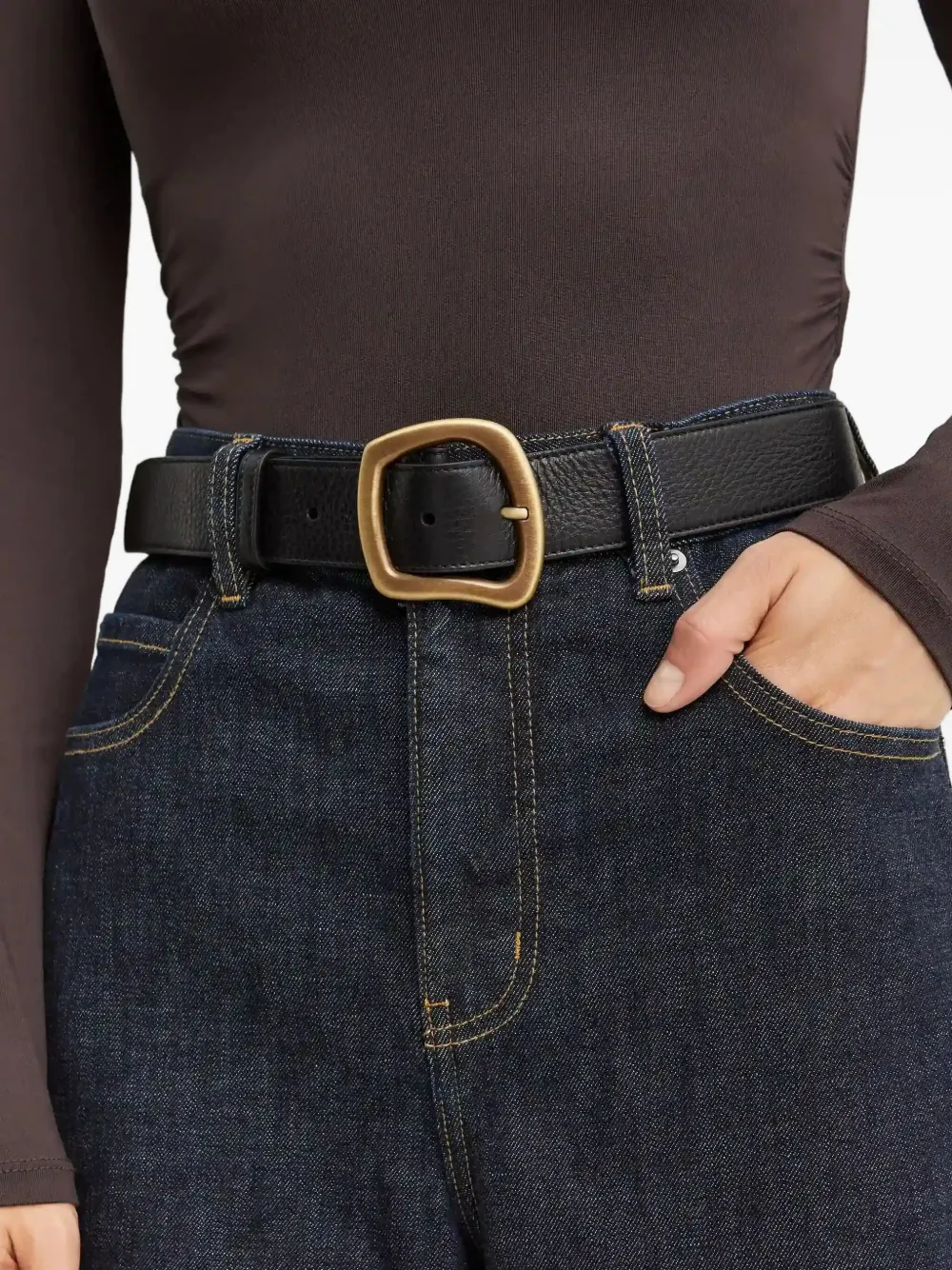 Gabriela Hearst Simone Leather Belt In Black