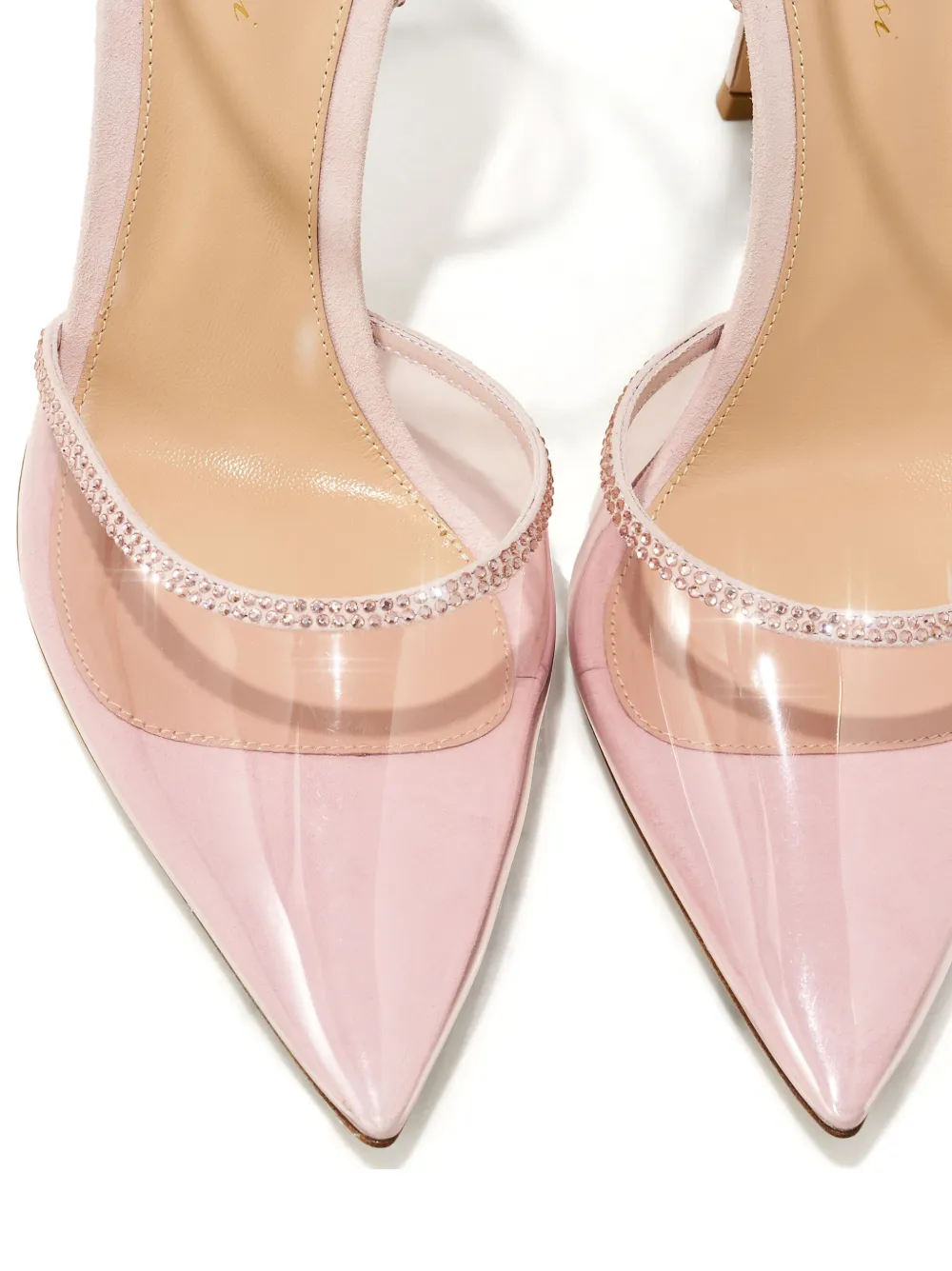 Gianvito Rossi 105 mm pumps verfraaid met kristallen Wit