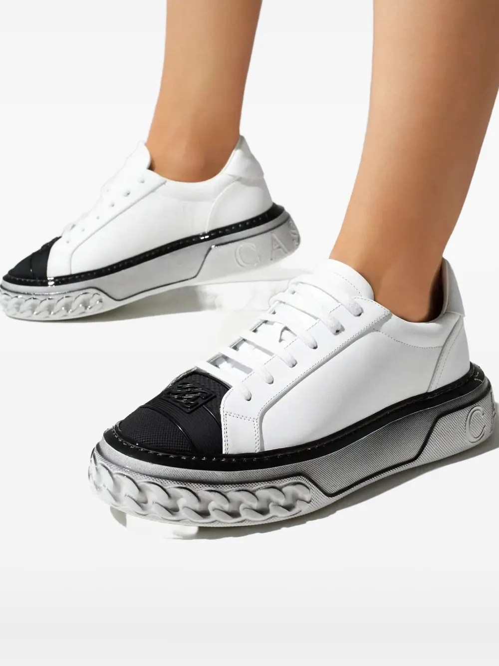 Casadei Sneakers met logo-reliëf en spray-effect Wit