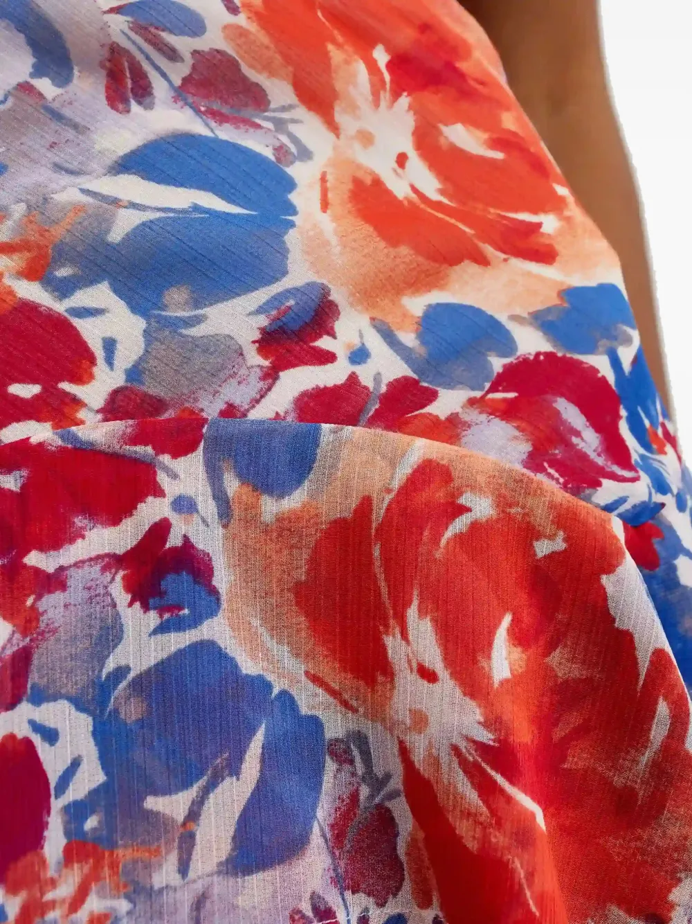 Ralph Lauren Ruffled Floral Mini Skirt In Blue