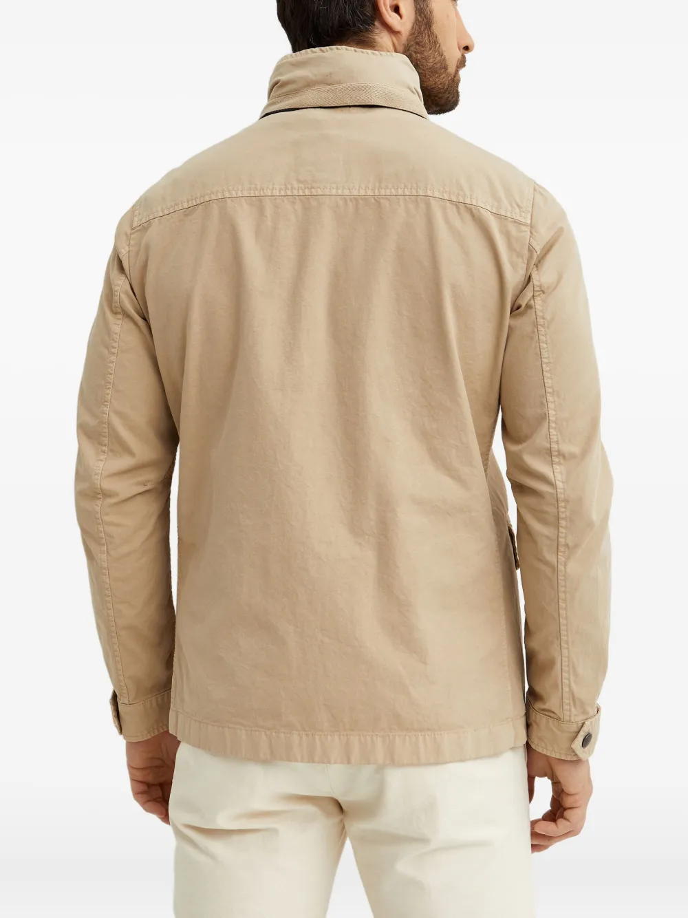 Fay Hook-closure Jacket In Brown