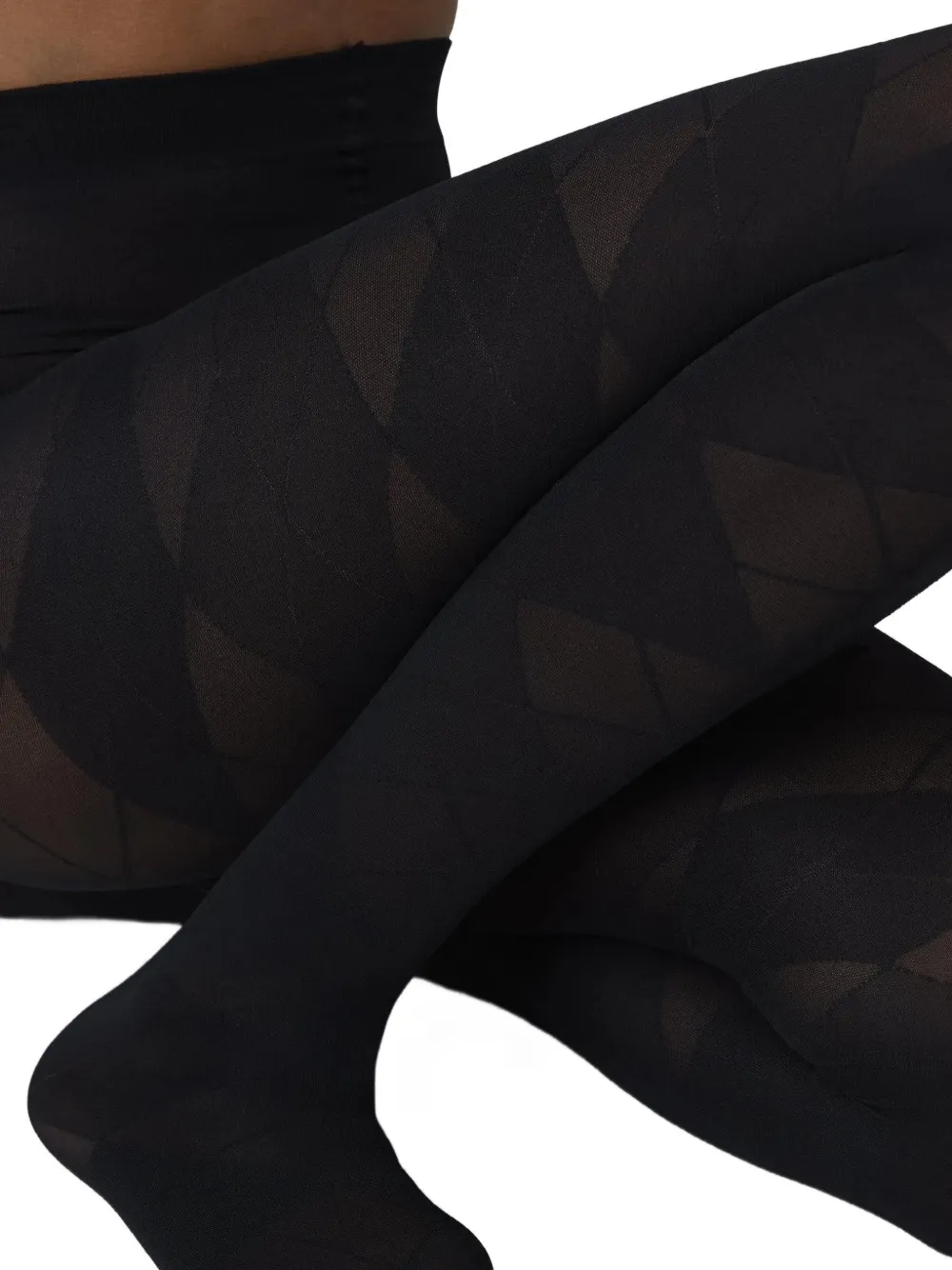 Swedish Stockings Rebecka panty met geometrisch patroon Zwart