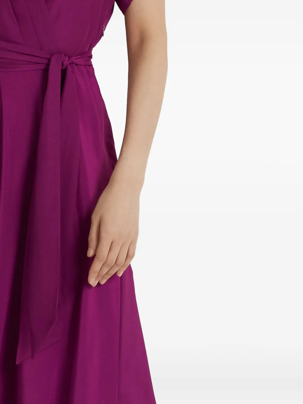 Ralph Lauren Belted Midi Dress In Purple