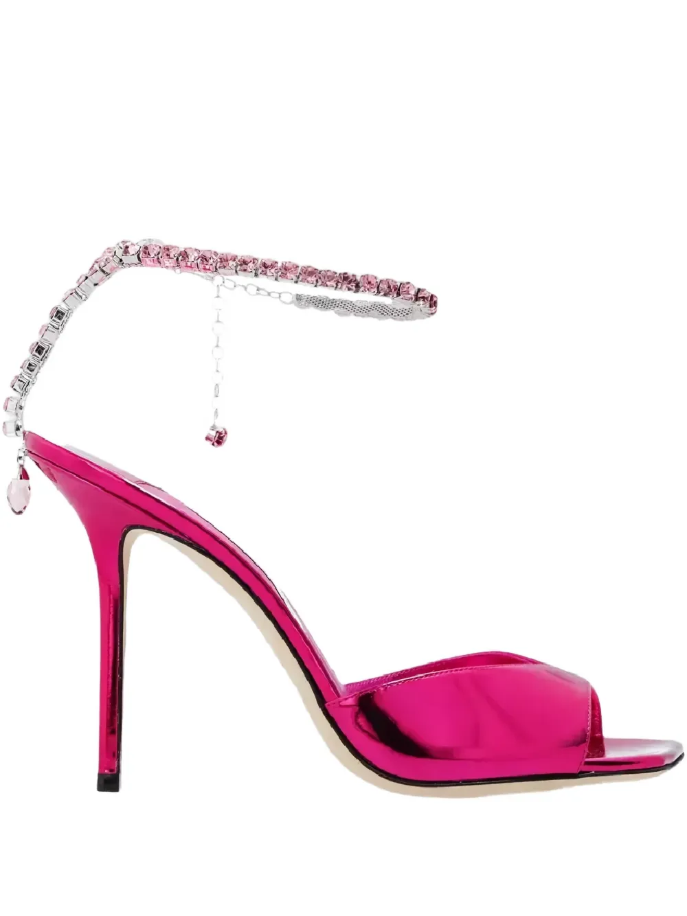 Jimmy Choo 100mm Saeda Crystal-embellished Sandals In Pink