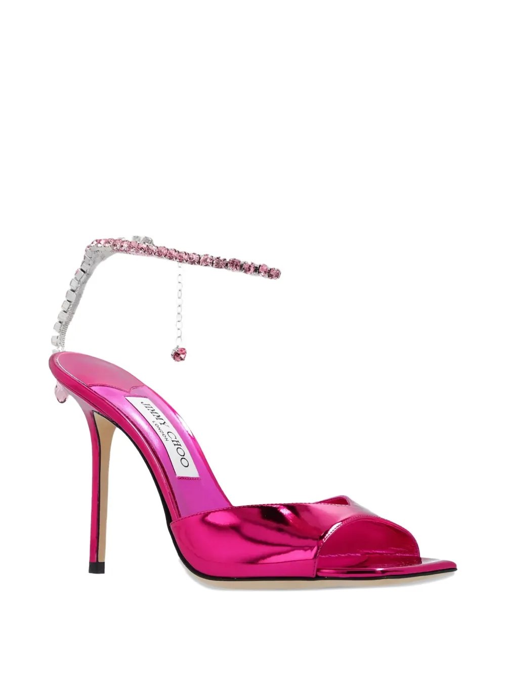 Jimmy Choo 100mm Saeda Crystal-embellished Sandals In Pink