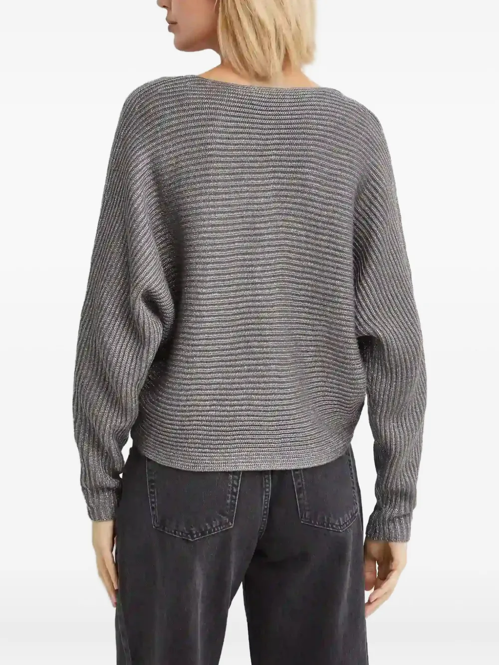 Ralph Lauren V-neck Long-sleeve Sweater In Gray