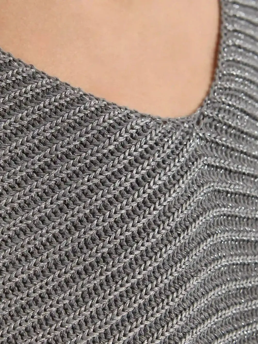Ralph Lauren V-neck Long-sleeve Sweater In Gray