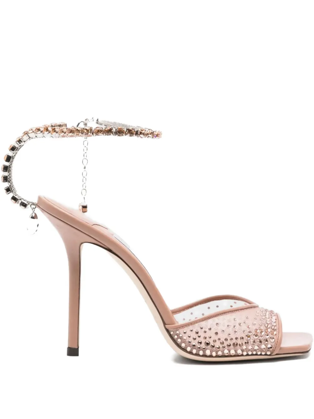 Jimmy Choo 100mm Saeda Square-toe Sandals In Pink