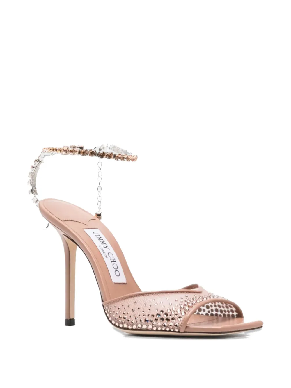 Jimmy Choo 100mm Saeda Square-toe Sandals In Pink