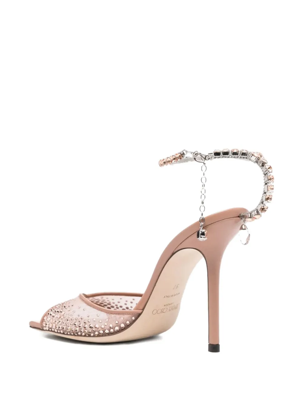 Jimmy Choo 100mm Saeda Square-toe Sandals In Pink