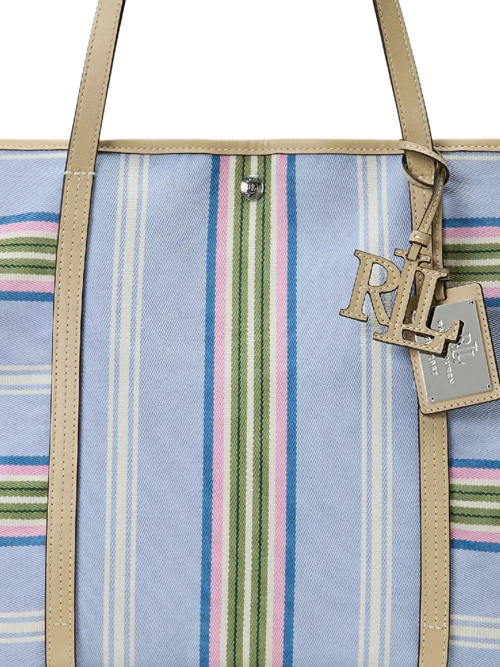 Lauren Ralph Lauren Gestreepte shopper met logobedel Blauw