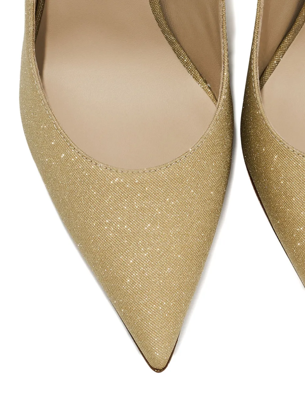 Le Silla 120 mm pumps met glitters en puntige neus Goud