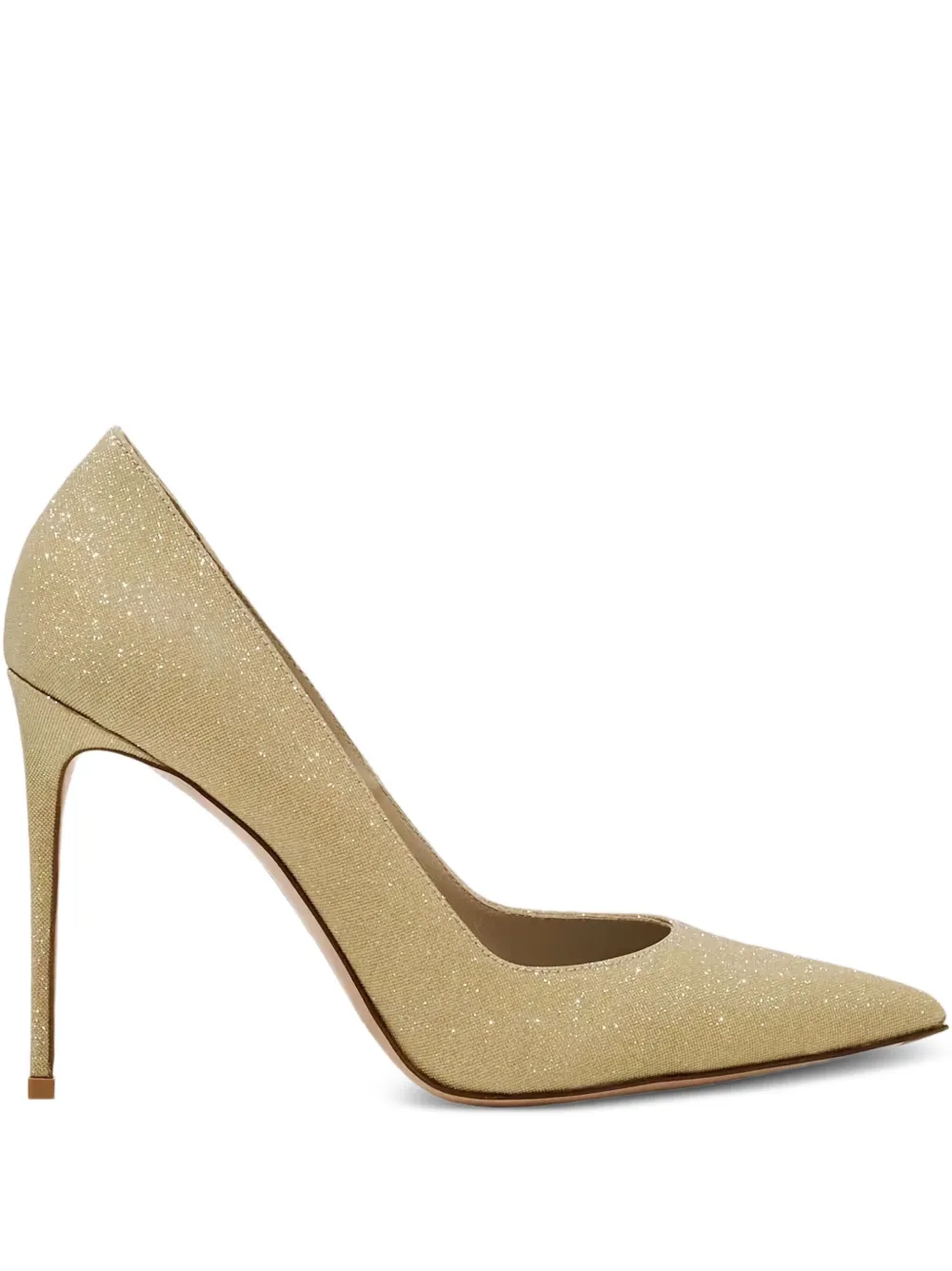 Le Silla 120 mm pumps met glitters en puntige neus Goud