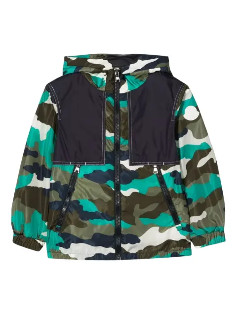 Moncler Enfant chamarra con estampado militar