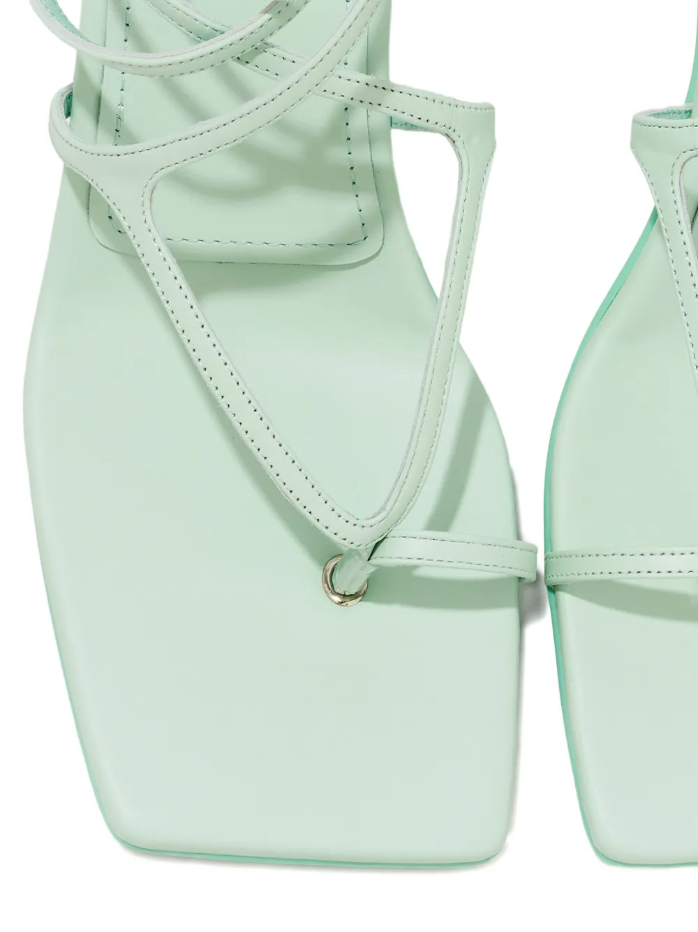 Le Silla Sandalen met leren hak Groen