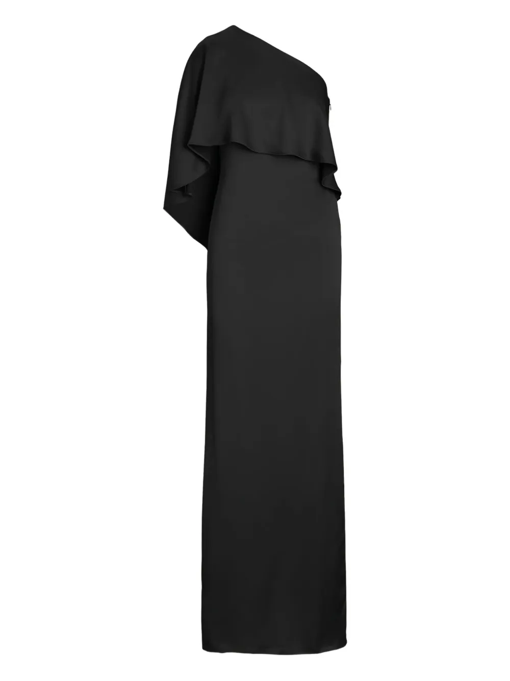 Ralph Lauren Asymmetric-neck Maxi Dress In Black