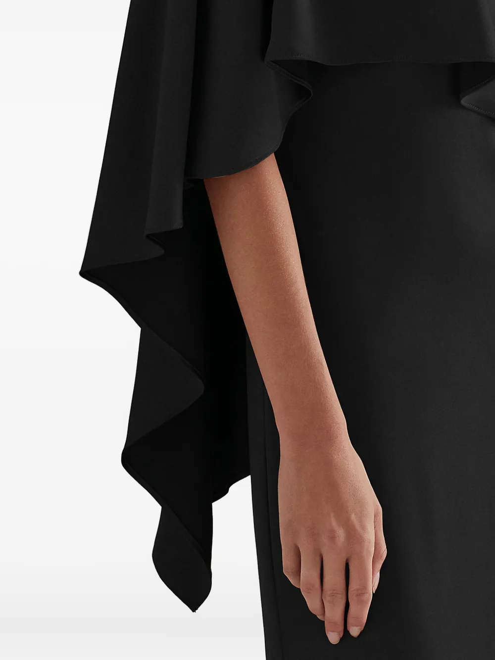 Ralph Lauren Asymmetric-neck Maxi Dress In Black
