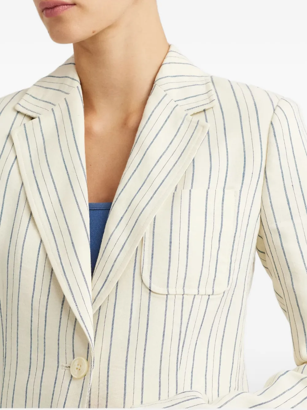 Lauren Ralph Lauren Gestreept jack met twee knopen Beige