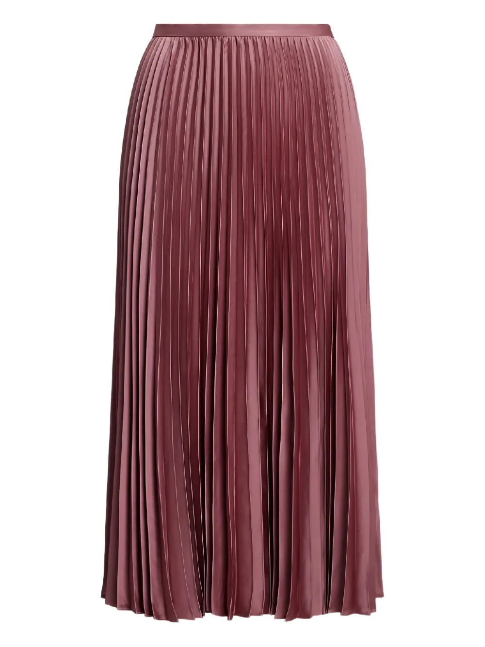Ralph Lauren Zip Midi Pleated Skirt In Brown