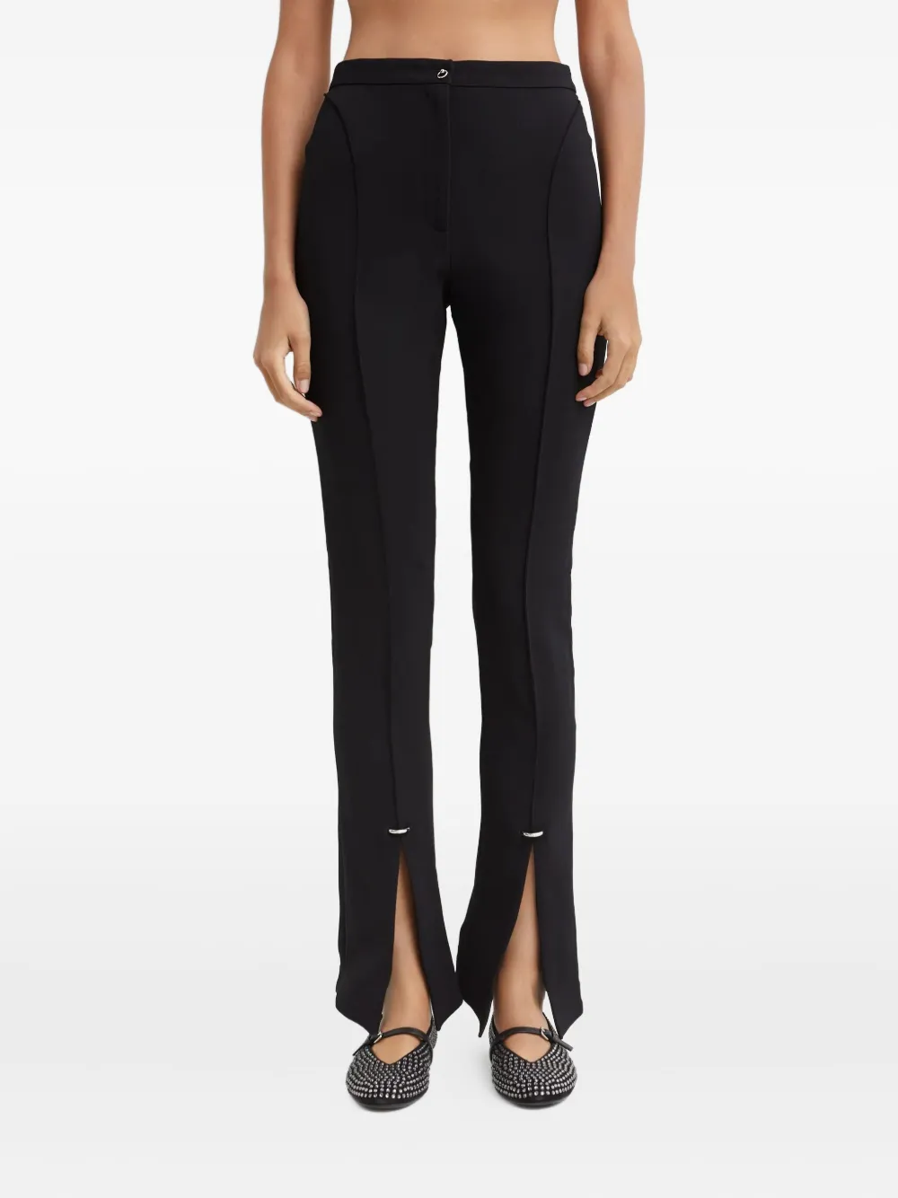 Mugler Pantaloni a vita alta - Nero