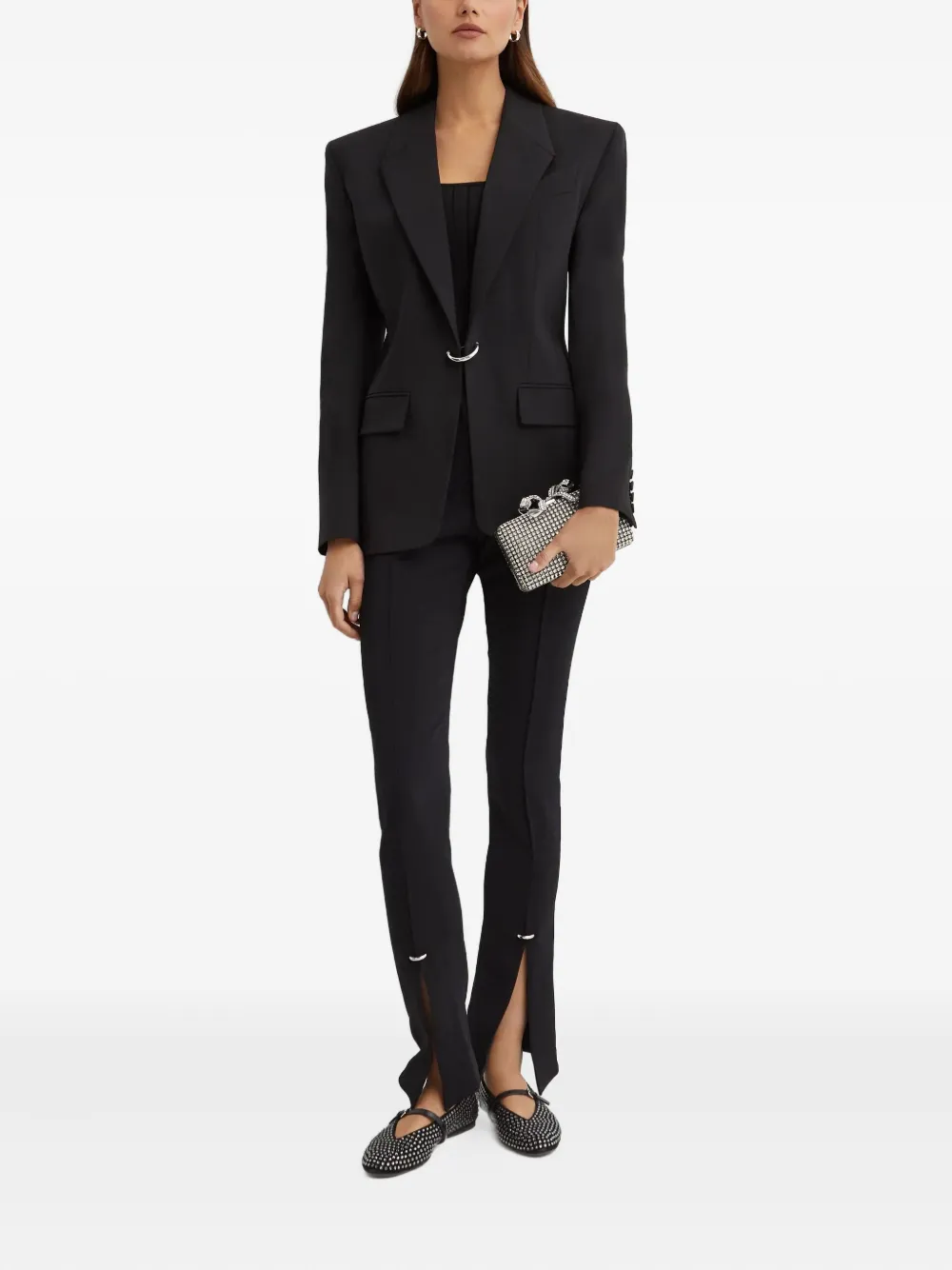  Mugler High-rise Metal Insert Trousers - Black 