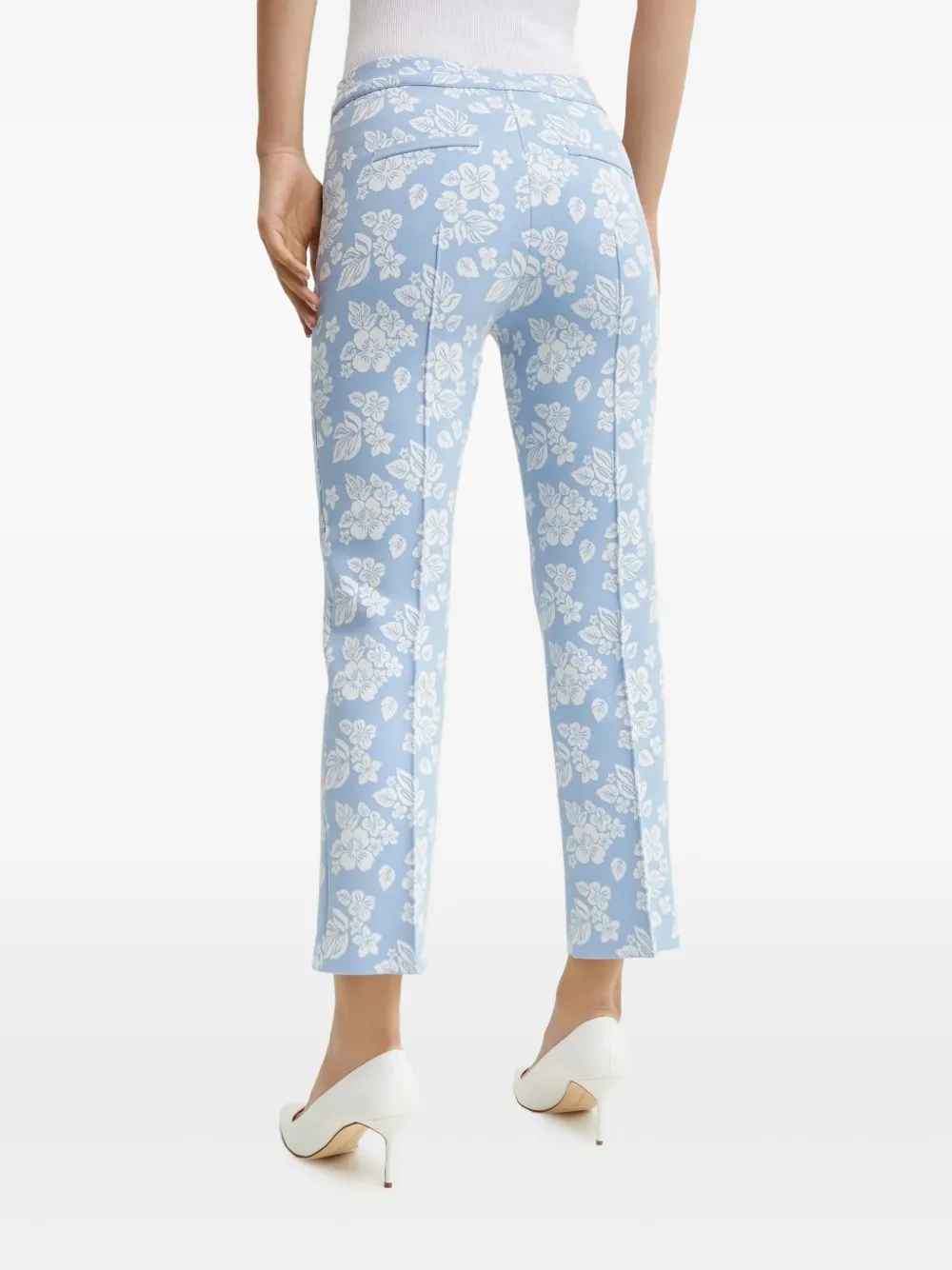 High Sport Louis broek met bloemenjacquard Blauw
