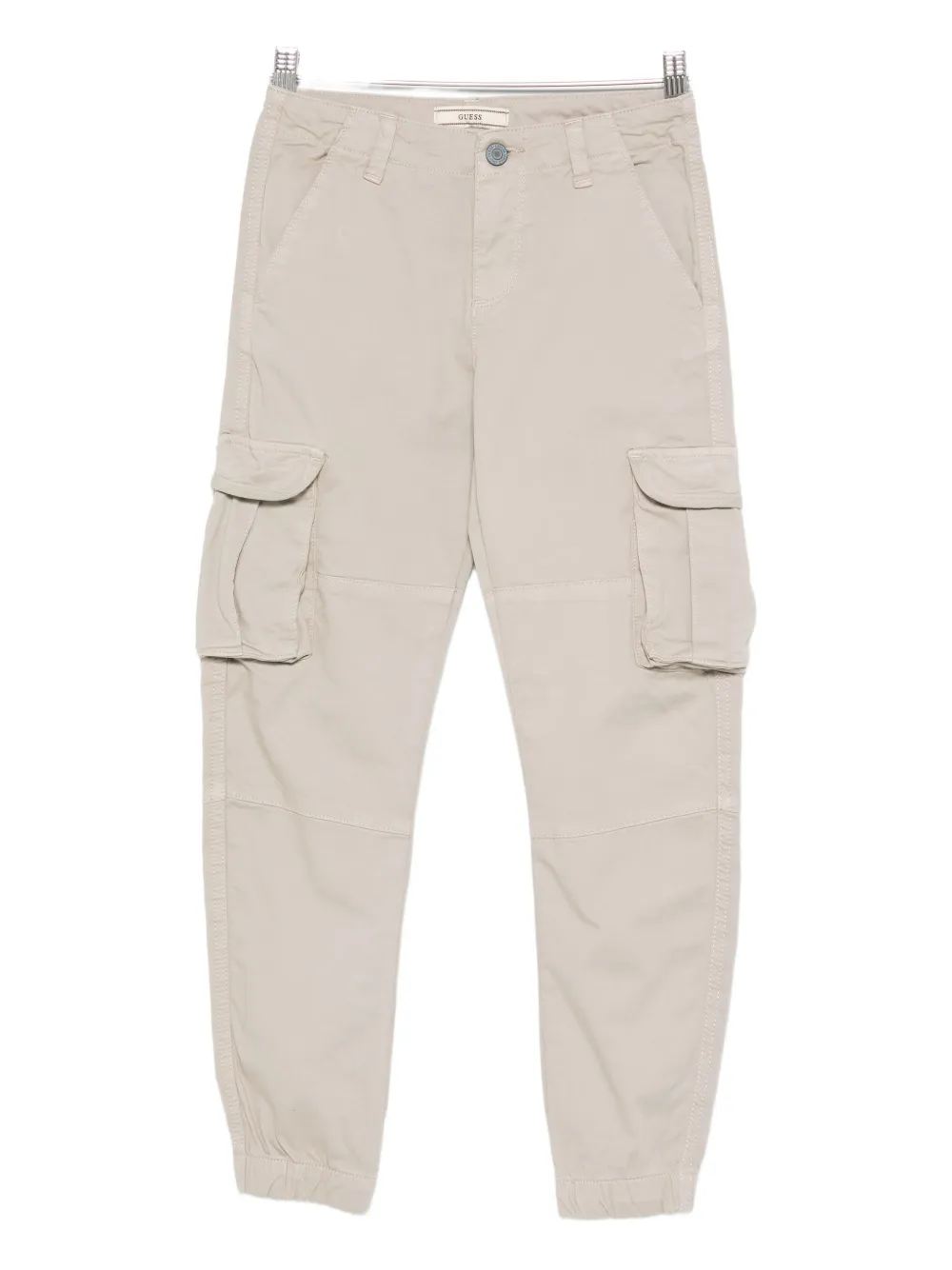 Guess Kids' Belt-loop Elasticated Trousers In Neutral