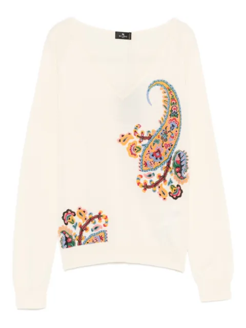 ETRO t-shirt à manches longues et motif cachemire