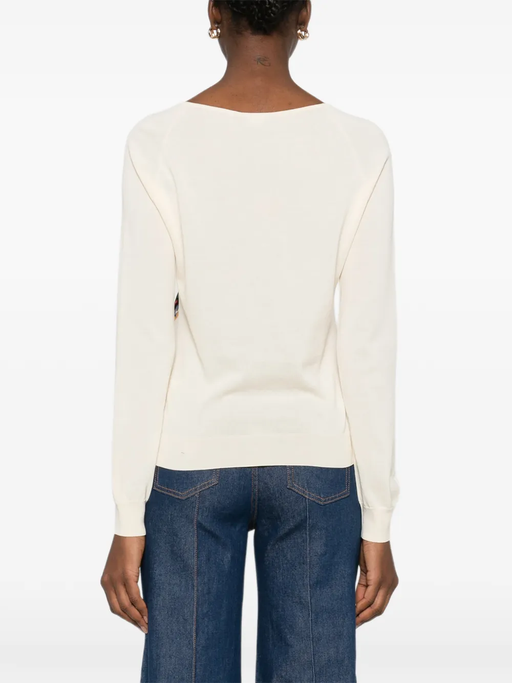 ETRO T-shirt met paisley-patroon en lange mouwen Beige