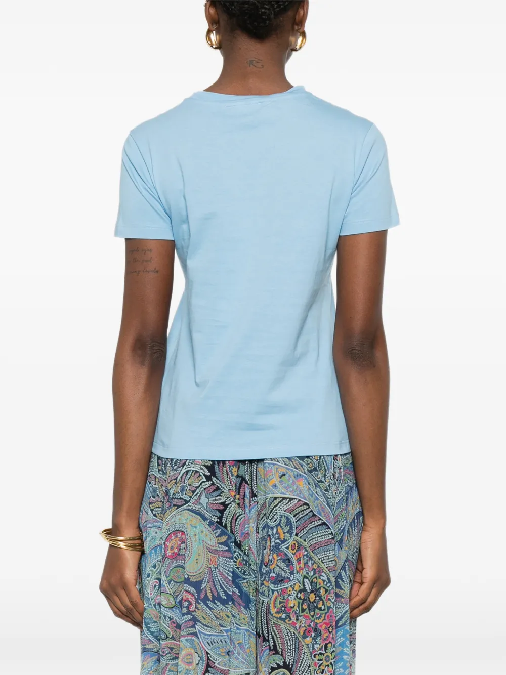 ETRO T-shirt met paisley-print Blauw