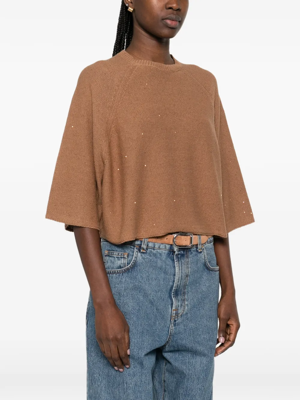 Embellished Jersey Sweater