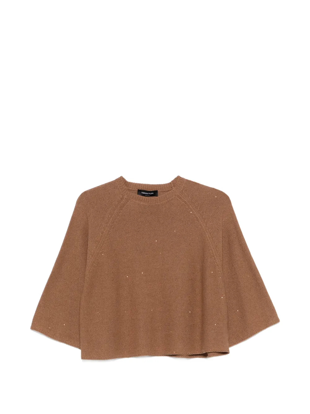 Fabiana Filippi embellished jersey sweater - Marrone