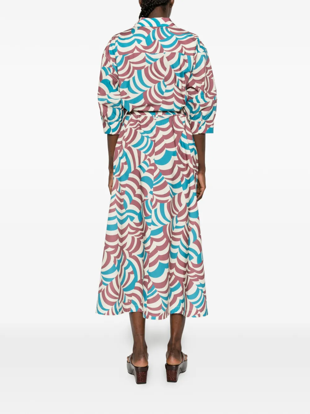Marni Midi-jurk met print Beige